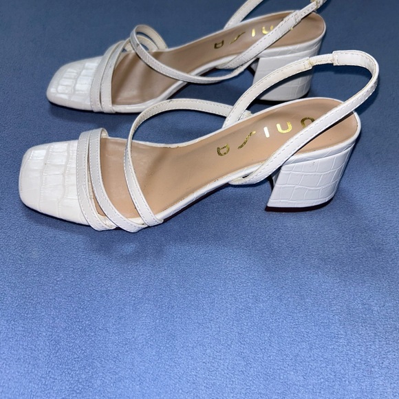 White Strappy Block Heel Sandal - Picture 3 of 5